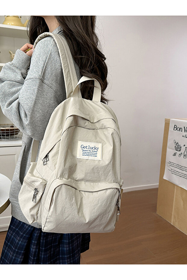 حقيبة ظهر صلبة بسحاب للإغلاق - 4