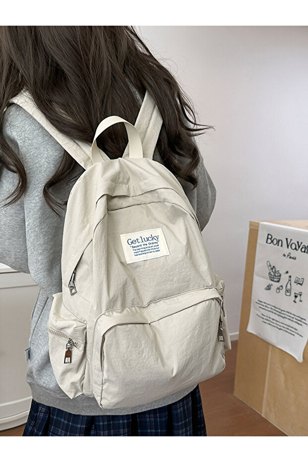 حقيبة ظهر صلبة بسحاب للإغلاق - 5