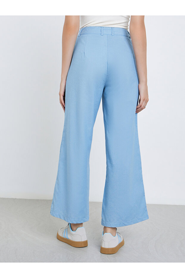 بنطال جينز أرجل واسعة مع رباط - 4