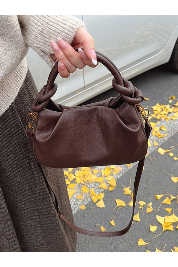 حقيبة يد صلبة بحزام قابل للتعديل - 6