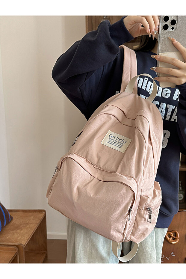 حقيبة ظهر صلبة بسحاب للإغلاق - 5