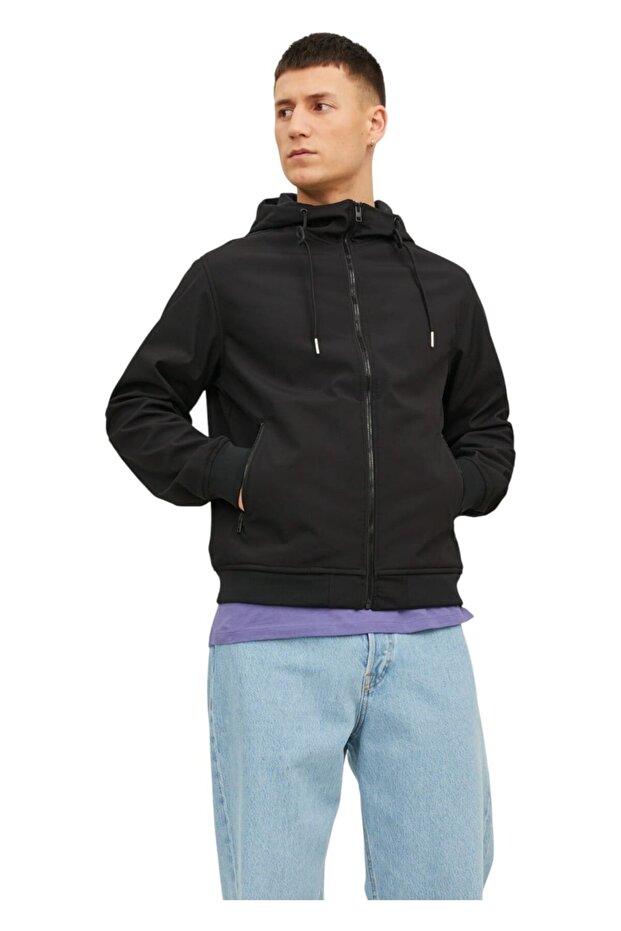 Jachetă JACK & JONES Basic Softshell Hood - 12236300-Negru - 1