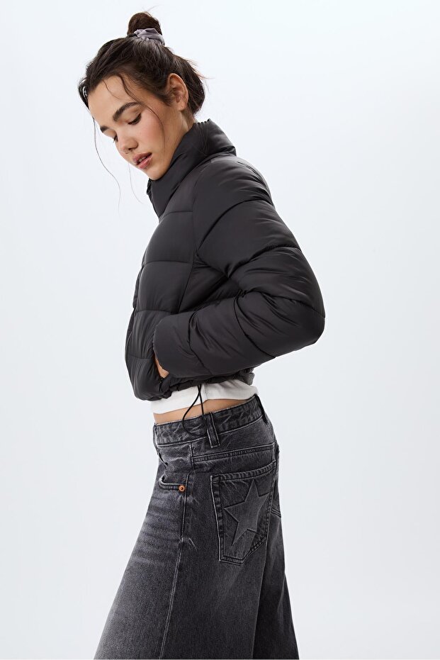 Dik Yakalı Şişme Mont - 2