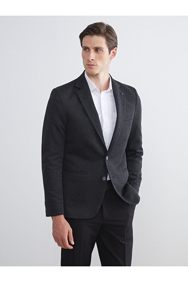 LCWAIKIKI Formal Siyah Dar Kalıp Erkek Blazer Ceket W52196Z8 - 1