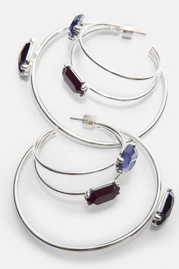 Büyük Boy Halka Mücevher Küpeler - 5