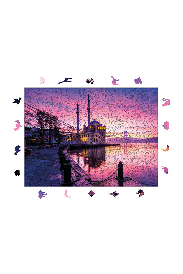 Wooden Puzzle - Lights of Ortaköy - 450 Pieces, 29X39 cm