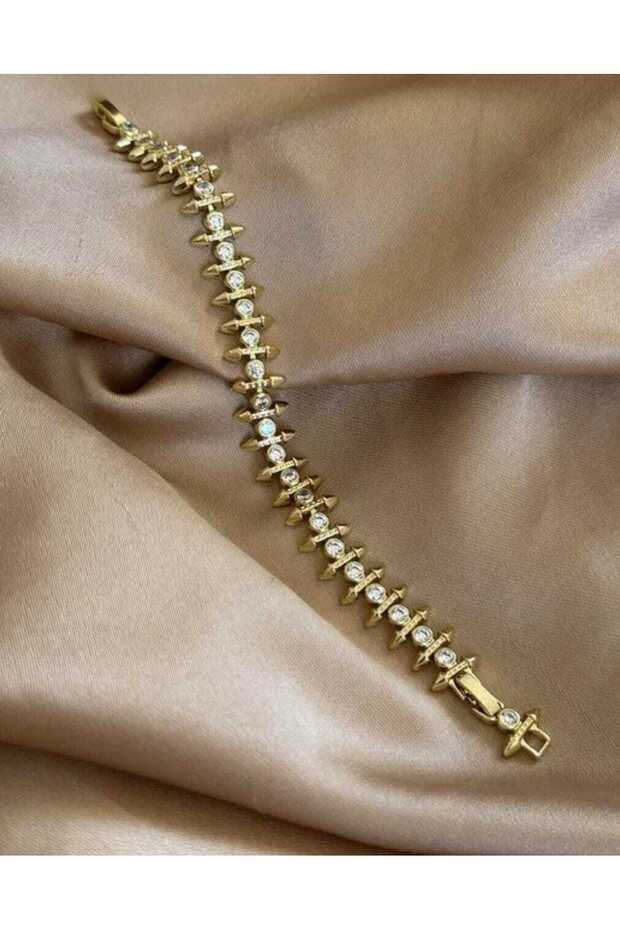 Stone Round Cut Nail Model Bracelet