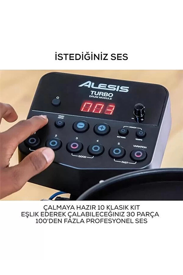 Alesis Drums Turbo Mesh Kit Bundle - Complete Electric Drum Kit with Mesh Drum Pads, Drum Sticks - 4