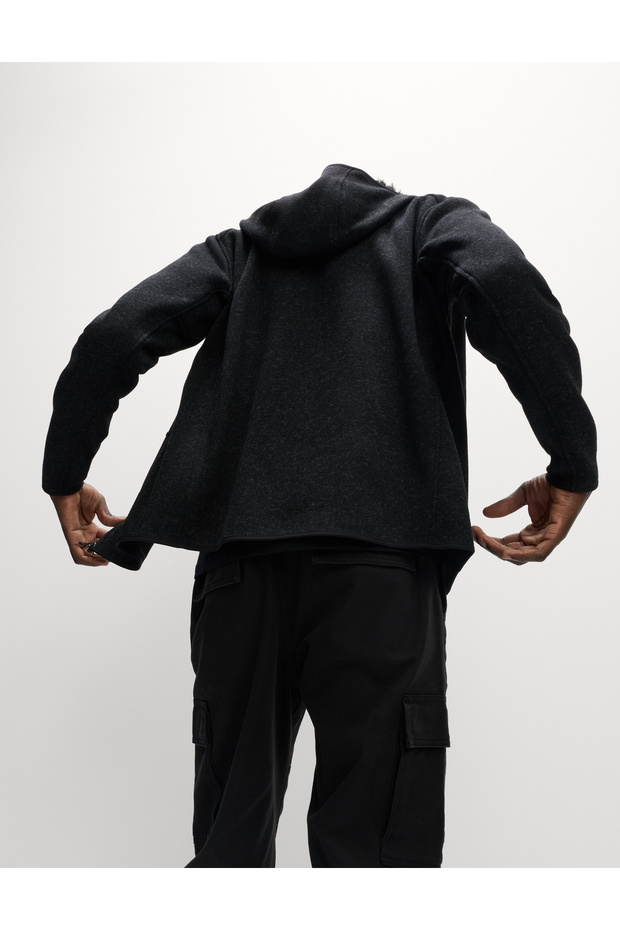 Pamuklu Kapüşonlu Hırka - 5