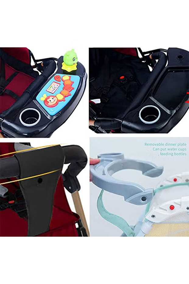 Folding Lightweight Stroller with Adjustable Handle and Two-Way Push with Detachable Music Keyboard - 3
