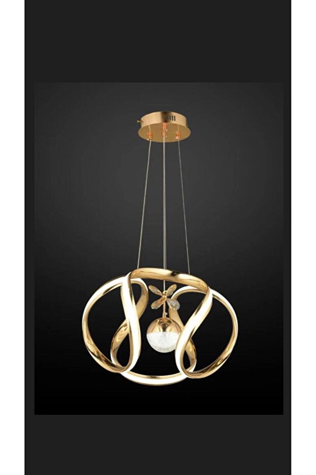 LARA Model Gold Kaplama 3 Renk Metal Salon Mutfak Oturma Yatak Odası Modern Led Sarkıt Avize - 1