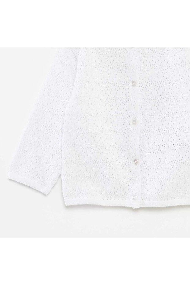 كارديجان أبيض محبوك بأزرار - 2