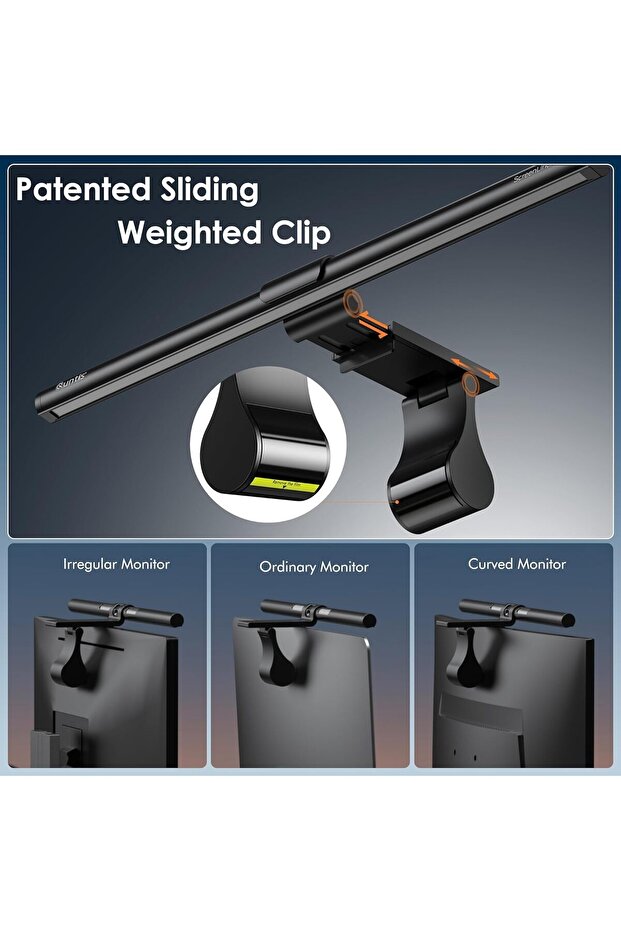 Monitor Light Bar with Backlight and Remote Control, 40cm Monitor Lamp with Stepless Brightne - 4