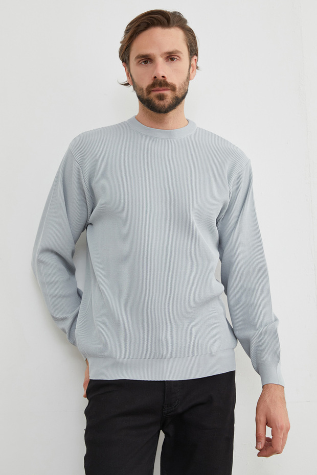 Basic Bisiklet Yaka Triko Kazak - 1