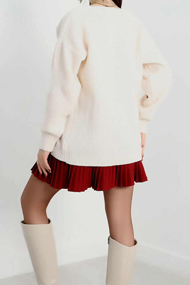 Triko Hırka Krem renk - 6