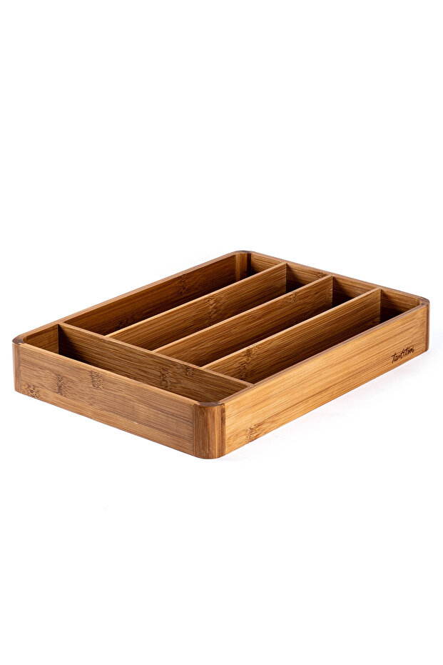 Bamboo Drawer Inside Cutlery Tray for Forks Spoons Knives 35.5cm