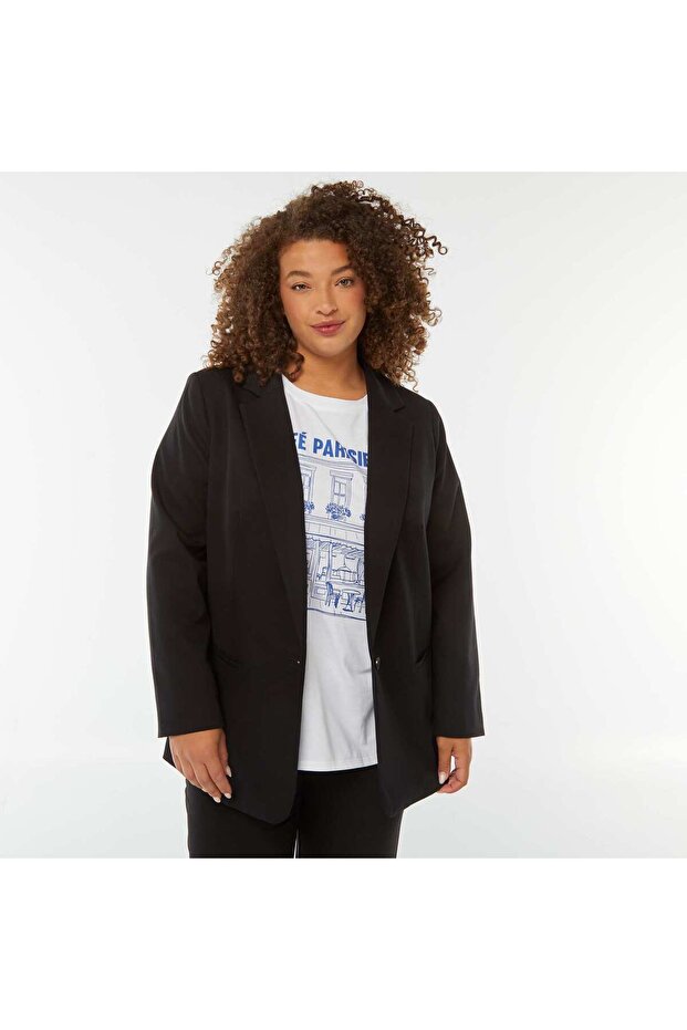 Long tailored jacket BLACK - 1