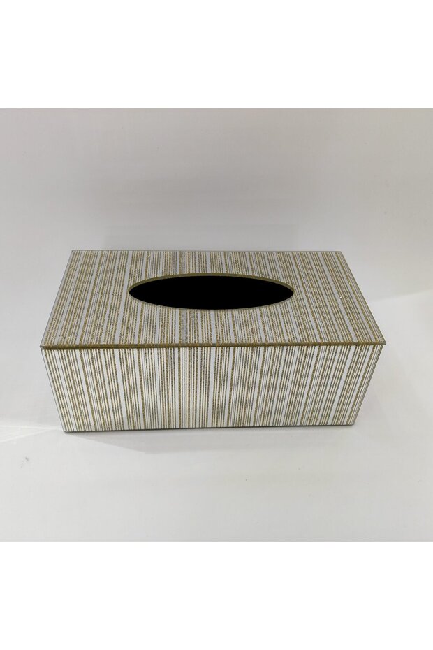 GLASS TISSUE BOX TEXTURE GOLD