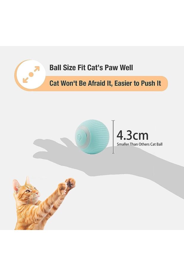 SKY-TOUCH Interactive Smart Cat Ball - Automatic 360° Rotating USB Rechargeable Toy - 6