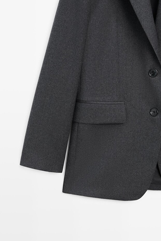 %100 yün flanel takım blazer - 7