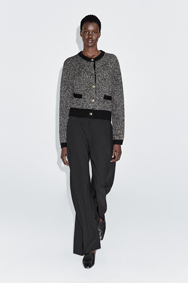 Dore düğmeli yün karışımlı triko hırka - 2