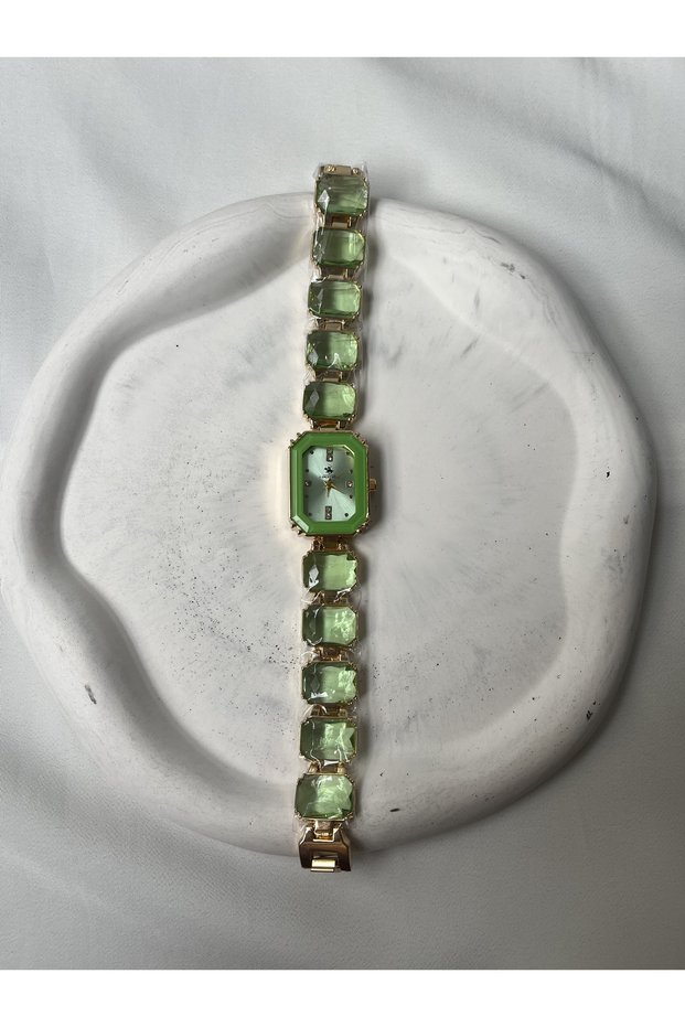 Green Stone Women's Wristwatch – Special Design Stylish Bracelet Watch