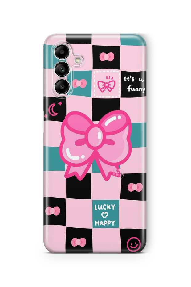 Samsung Galaxy A56 Compatible Lucky Happy Design Printed Transparent Case
