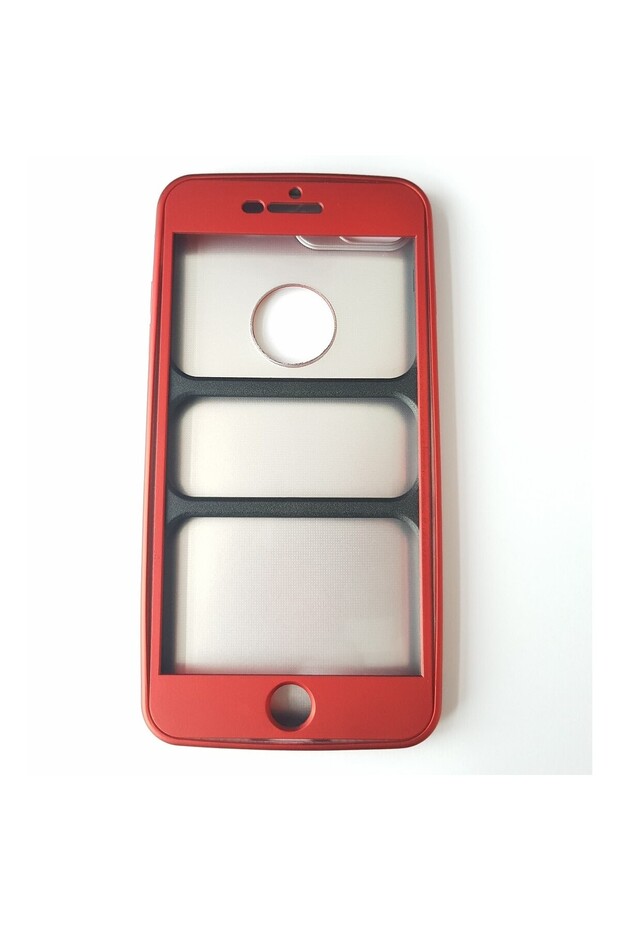 iPhone 7 Plus Full Silicone 360 Case Red - 3