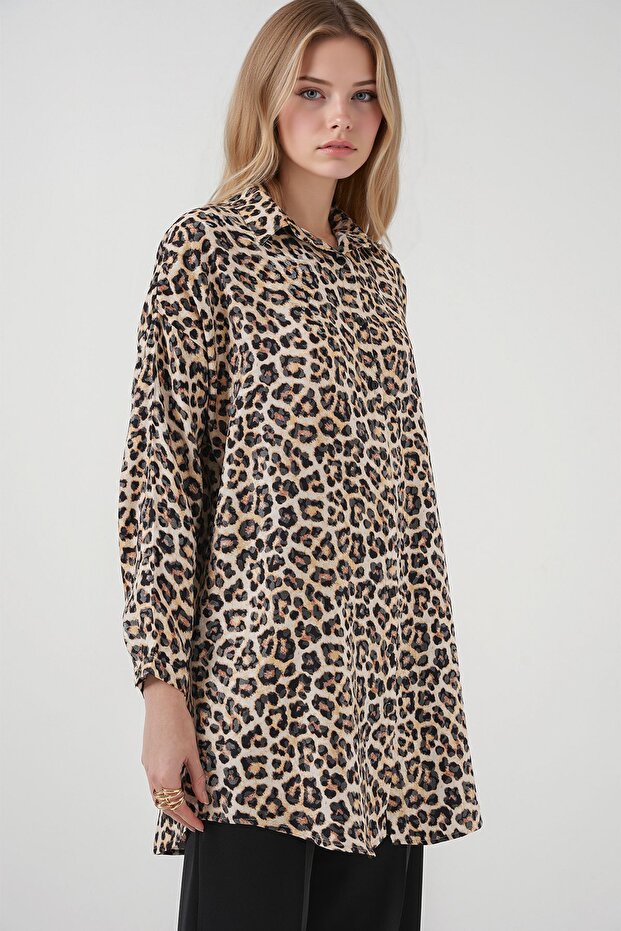 Bdart Leopard Print Long Sleeve Button down Shirt - 3