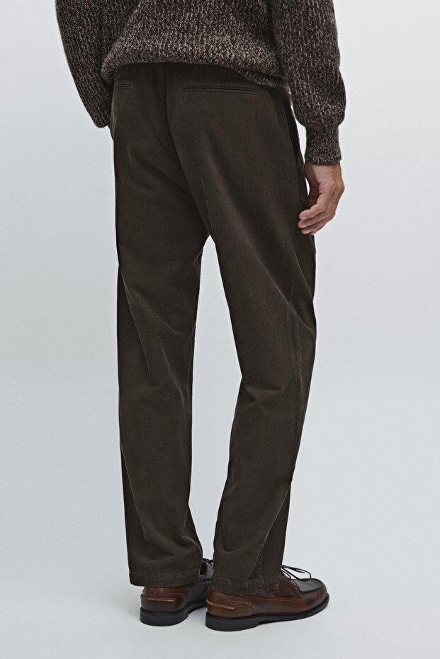 Fitilli kadife jogger pantolon - 3