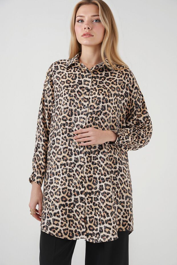 Bdart Leopard Print Long Sleeve Button down Shirt - 4
