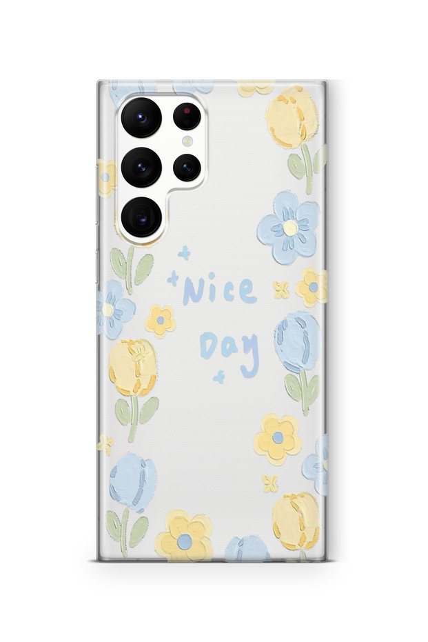 حافظة شفافة مطبوعة بتصميم Nice Day متوافقة مع هاتف Samsung Galaxy S25 Ultra