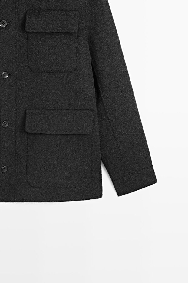 Cepli yünlü ceket - 8
