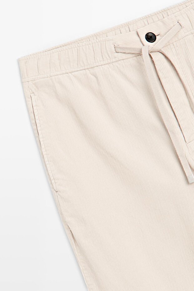 Fitilli kadife jogger pantolon - 7