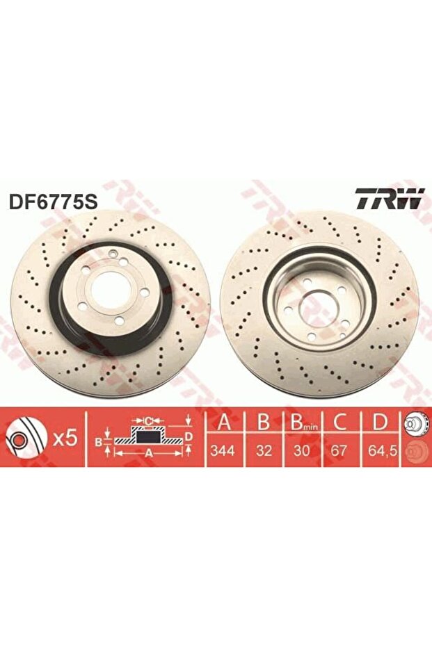 Mercedes Fren Diski On W212 11>15 S212 11>15 C204 11> C207 09>16 A207 14>16 - Df6775s - 1