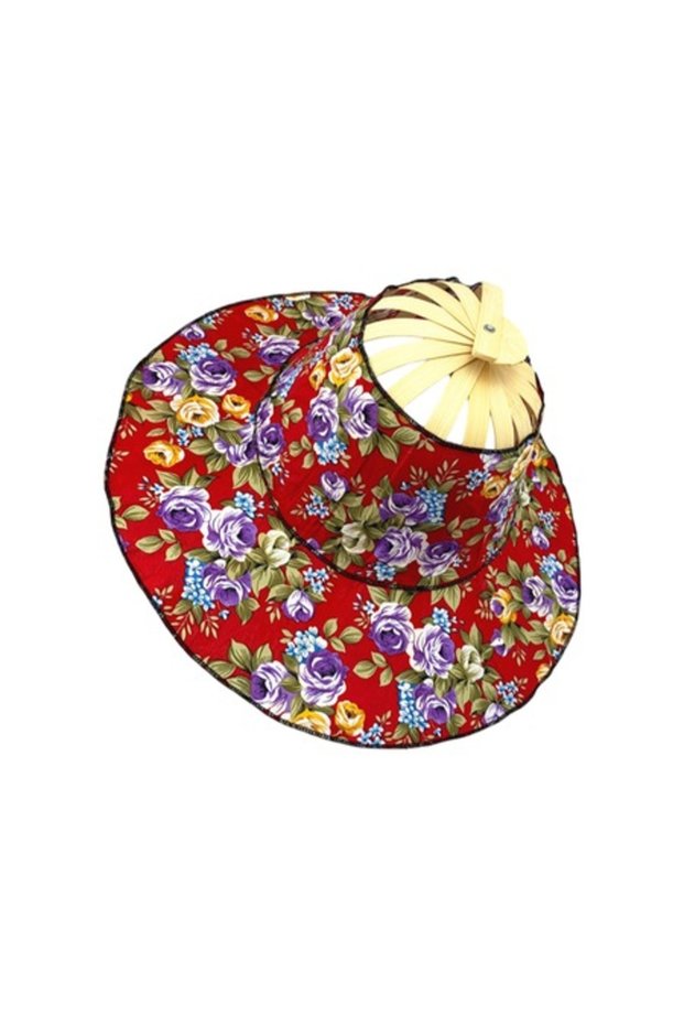 ™ Foldable Bamboo Sun Hat with Decorative Design