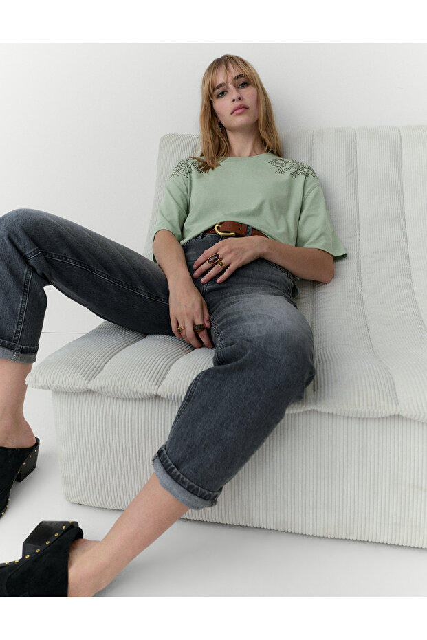 Per Una Pamuklu Oversize Tişört - 5