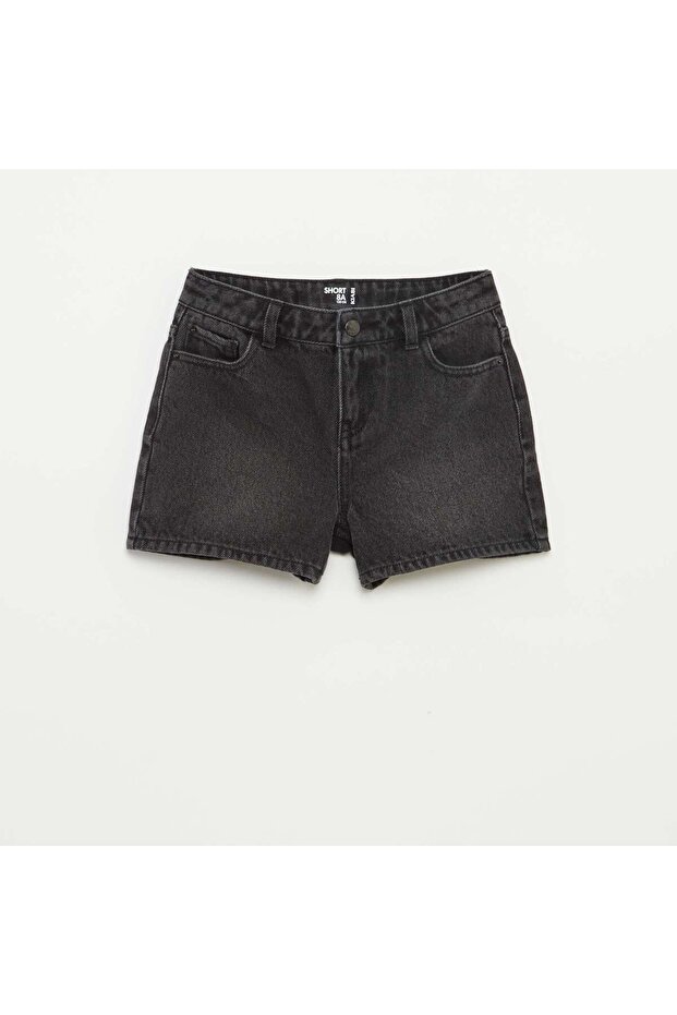 Denim shorts BLACK