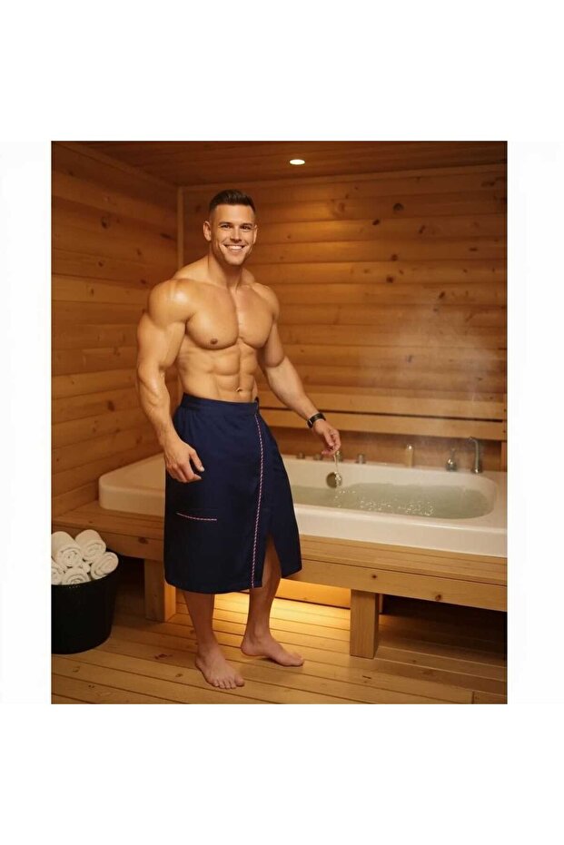Spa Bathroom Turkish Bath Towel with Elastic Pocket Modern