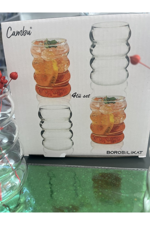 Cam bardak bombeli 4 lü - 2