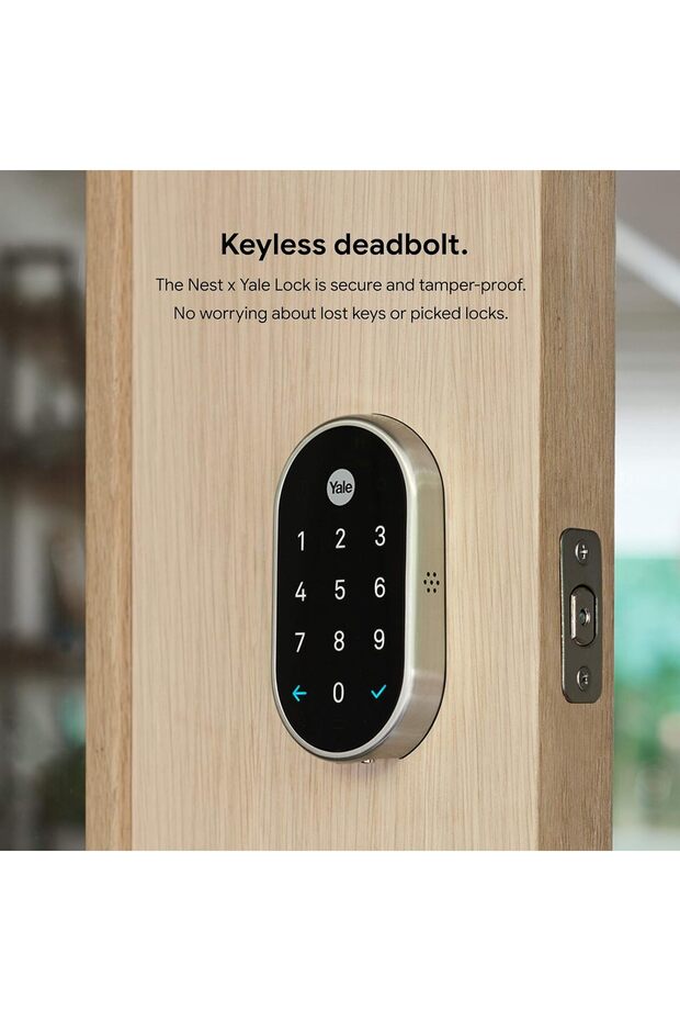 Google x Yale Lock - Tamper-Proof Smart Lock for Keyless Entry - Keypad Deadbolt Lock for Front - 4