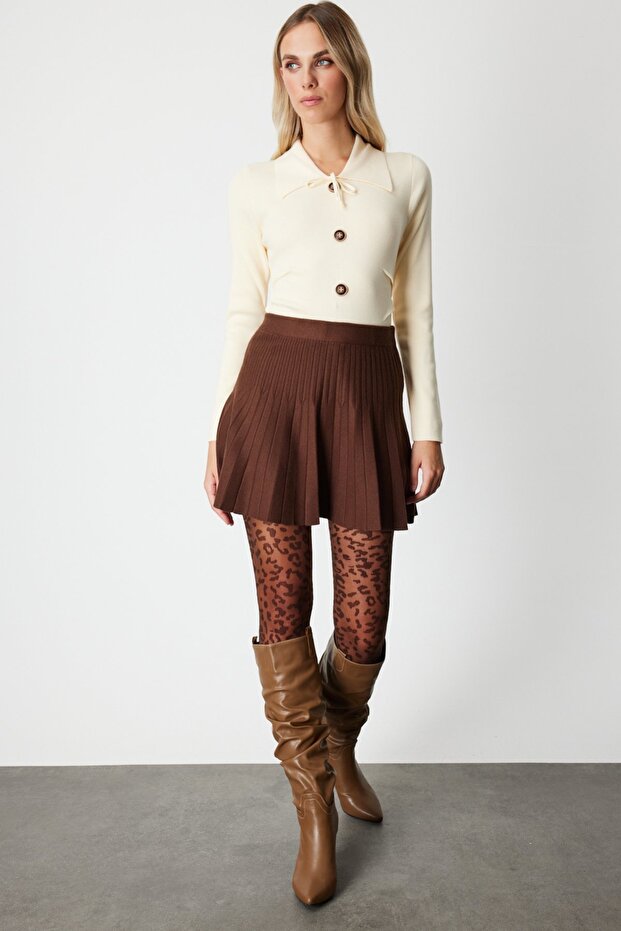 Piliseli Mini Triko Etek - 2