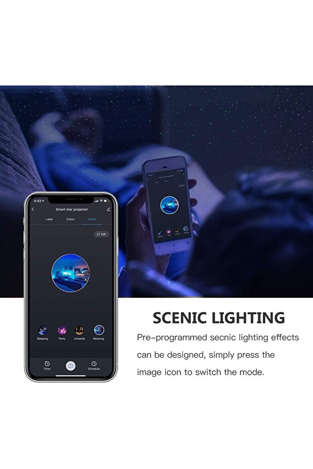 Smart LED Star Projector Lamp, WiFi App Controlled, Works with Alexa and Google Home - 4