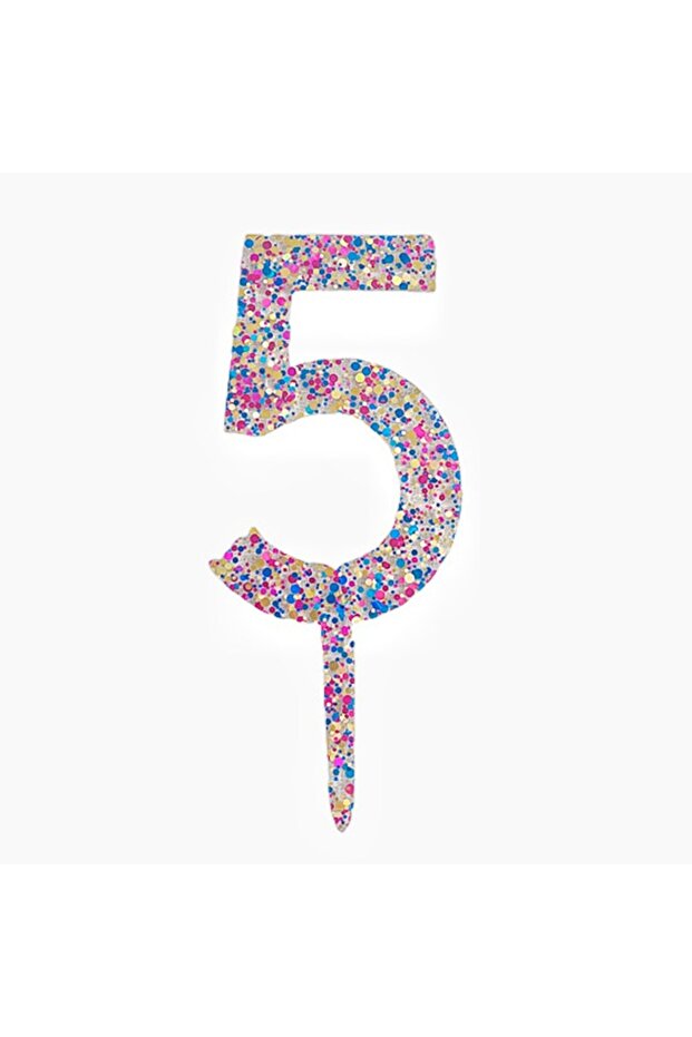 Plastic Cake Topper, Number 5, - 1
