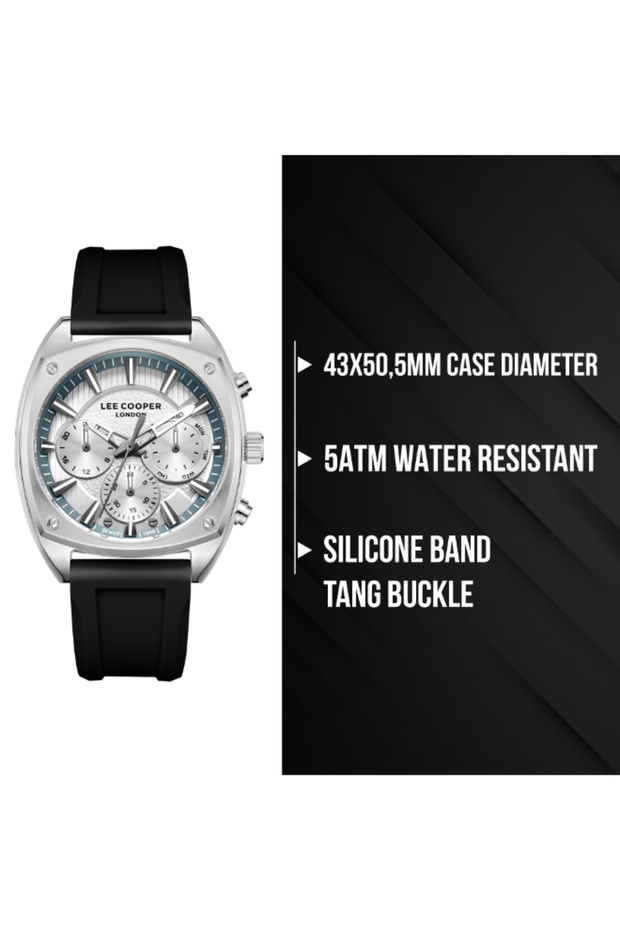 ساعة رجالية متعددة الوظائف بمينا فضي - LC08237.331 - 8