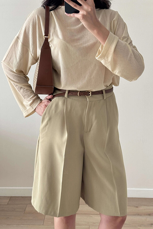 Kadın Çağla Oversize Şort 1017-4142 - 1