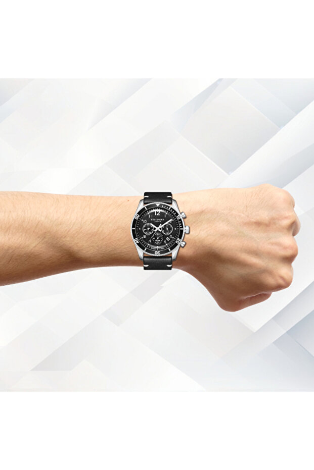 ساعة رجالية متعددة الوظائف بمينا أسود - LC08260.351 - 7