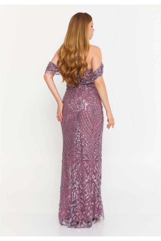 6139PAY PAYETLİ ELBİSE - 4