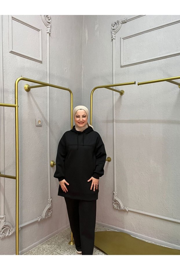 Hooded Hijab Scuba Double Set