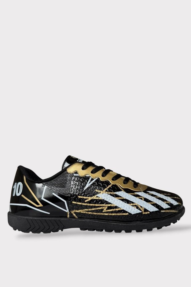 Men's Football Turf Field Shoes Black - Gold